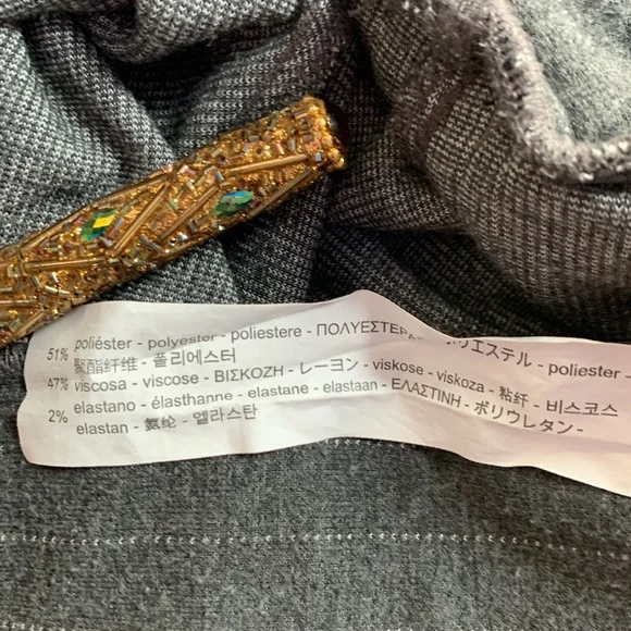 Zara flared grey striped pants with hook&eye embellishments,fun and tren… - Picture 7 of 8